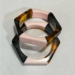 Vintage Boho Plastic Bangle Bracelets set of (2)